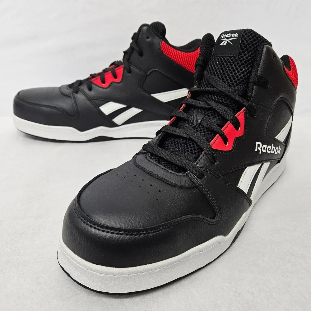 Reebok BB4500 High Top Work Safety Sneakers RB4132 Black Red White Men's Size 13